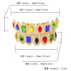 Grillz 18k Gold Plated 아이스 아웃 다이아몬드 뱀파이어 상단 및 하단 Grillz