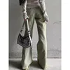 Dames Jeans Blauw Dames Hoge kwaliteit Amerikaanse Wijde pijpen broek Chic Design Y2K Hip Hop Vintage Vrouwelijke 2024 Lente Rechte broek