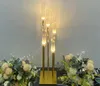 tubo acrilico trasparente Forniture per matrimoni Tubo tondo Metallo Oro Passerella Luce Candelabri Centrotavola per la decorazione di nozze