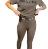 Designer dressit Kobiety Pants Suit Womens Dwa kawałki zestaw joggerowy Nowe litery nadrukowane krótkie rękawy seksowne rajstopy mody garnitury joga spodnis