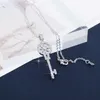 XIUMEIYIZU Nieuwe mode sleutel vormige verklaring kettingen voor vrouwen sieraden koper zirkoon strass sleutel charmes hangers necklace241H