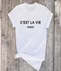 Women039s TShirt C039est La Vie Feministische Franse Dames Mode Slogan Grappig Eenvoudig Street Style Grunge Tumblr Hipster Cotton1944180