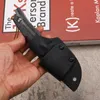 Cuchillo recto de supervivencia de alta calidad de alta calidad D2 Hoja de punto de caída satinado Mango de fibra de carbono de espiga completa Acampar al aire libre Senderismo Pesca Cuchillos de hoja fija con Kydex