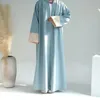 Vêtements ethniques Abaya Dubaï Moyen-Orient Turquie Robe Ramadan Eid Femmes musulmanes Robe de couleur unie Cardigan islamique Femme arabe Kaftan Modestie