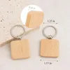 Nyckelringar 50st DIY tomt trä Keychain Square -nyckelring