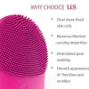 Devices Wireless Charger Facial Silicone Cleansing Brush Sonic Face Brush 12 Speeds for Deep Pore Cleansing Blackhead Remove Massage