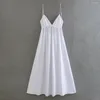 Casual Dresses Foridol White Women sundress rygglös sexig strand vestidos maxi lång a-line modesemester klänning