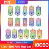 Original ATVS 18000 Puffs Vape jetables E Cigarettes Puff 18K Vapes Pen 25Ml Mesh Coil Pod 750Mah Batterie rechargeable 0% 2% 3% 5% Dispositif de cartouche préremplie