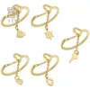 Cluster Rings Trendy 2pcs Shell Heart Shape Pendant Brass Finger Ring Plated For Woman Us Female Jewelry Party Premium Gift Wholesale
