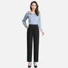 Calças femininas mulheres 2024 primavera outono coreano escritório senhora calças compridas moda casual sólido solto cintura alta reta tops z14