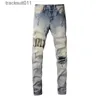 Mäns jeans herrar klassiska hiphop pants stylist orolig rippad cyklist jean slim fit motorcykel denim 240229