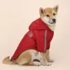 Chaquetas reflectantes ropa para mascotas Otoño Invierno perro mascota impermeable abrigo cálido chaqueta con capucha de algodón la cara del perro ropa para perros pequeños