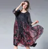 Lady Runway Dress Plus Size XL4XL Fat Women039 DressesLady Loose Style Chiffon Vestidos Beauty Printing Big Kirts2 Colours2200962