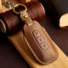 Car Key Cover Case for Nissan Qashqai Juke J10 J11 X-Trail T32 T31 Kicks Tiida Pathfinder Keyring Fob Holder Genuine Leather