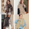 Fashion diamond female Versatile classic shawl thickened warm fringe neck winter woman wool spinning scarf ladies checks kerchief 60x180cm 23M41