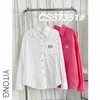 Blusas de mujer Camisas Marca de diseñador M Familia 2024 Principios de primavera Nueva industria pesada Cristal Grano Bolsillo Carta impresa Camisa de protección solar Cs57351 # A34B