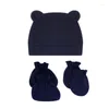 Conjuntos de roupas Bebê Chapéu Cap Mittens Sock Born Chapéus para Meninos Macio Beanie Presente Grils Infantis Acessório