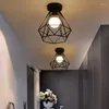 Plafonniers Lampes Vintage Lampes Industrielles LED E27 Fer Noir Pour Chambre Bar Salon Couloir Nordique Rétro Lumière