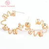 Aretes (4571) 2PCS 24K Color oro Latón Múltiples estilos Redondo trenzado Alta calidad Accesorios de joyería DIY Ventas al por mayor