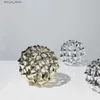 Andra heminredning Metal Crafts OpenWork Geometric Balls Golden Ball Stabbing Balls Metal Dekorativa figurer Hemdekoration Tillbehör Q240229