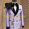 Мужской костюм из 2 предметов, комплект с цветочным принтом, двубортный пиджак с шалью и лацканами, деловой пиджак, брюки для свадьбы, выпускного вечера, ужина