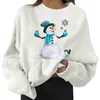 Kvinnors hoodies julhoppare för kvinnor snögubbe tryck hoodie långärmare jacka set färg skjorta stor topp design