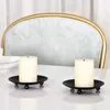 Candle Holders 4pcs Retro Iron Plates Decorative Candleholder Ornaments