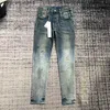 Jeans pour hommes Purple Mens Designer Skinny Ripped Biker Slim Pantalon droit pour homme Denim 240229