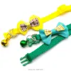 Colliers en gros 100 pièces collier de chien en Polyester réglable collier de chat pour animaux de compagnie avec nœud papillon cloche pendentif collier collier pour petit chien et chat