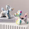 Nordique résine Animal Sculpture ballon chien Statue décoration de la maison accessoires Kawaii chambre bureau debout Figurine 2208161766758