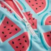 Badkläder Ewodos Kids Girls Jumpsuit Swimsuit Bikini Casual Short Sleeve Zipper Watermelon Print Patchwork Swimsuit For Kid Summer Beach