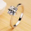 Cluster Rings Vintage Promise Love Engagement Ring Luxury Female Small Square Stone 100% Real 925 Sterling Silver Wedding For Wome196l