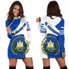 Women's Hoodies El Salvador Flag Hoodie Dress Women 2024 3d Print Long Sleeve Casual Hooded Sweater Tops