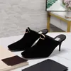 Metal Heel Pointed Shoes Sandals Spring/Summer Ultra Light and Thin Heel Height 7.5cm True Leather Sole Slippers Fashion Women's Casual Shoes 35-42