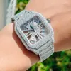 Prix de gros Hip Hop 18K plaqué or pavé glacé Moissanite diamants mouvement mécanique étanche hommes montre-bracelet