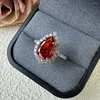 Anelli a grappolo Negozio vintage in argento sterling 925 taglio a pera 8 12 mm smeraldo Padparadscha anello con pietra preziosa per le donne regalo di gioielli di fidanzamento