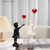 Other Home Decor Banksy Balloon Girl Modern Home Decor Living Room Desk Sculpture Figures Art Release Balloon Girl Resin Craft Gifts Q240229