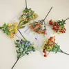 Flores decorativas multicoloridas bagas azuis artificiais criativas de plástico diy natal baga ano casamento ornamento flor falsa