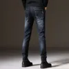 2024 Nya jeans Spring High Street Fit Slim Long Fashion Märke Retro Casual Pants for Men