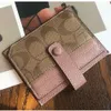 Korthållare äkta läderkvinnor Designer Korthållare Kohide Lady Fashion Casual Zero Wallet No409