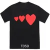 2024 Play Mens T-shirt Designer Rouge Commes Coeur Femmes Garcons S Badge Des Qualité Ts Coton Cdg Broderie À Manches Courtes