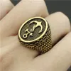 2pcs lot Newest Design Golden Anchor Cool Ring 316L Stainless Steel Biker Style Mens Selling Band Party Punk Style Ring337O