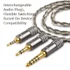 Accessories CVJ TS800 200Core EightBraid Silverplanted Upgrade Audio Cable Earphones HIFI Audio Wire 2.5/3.5/4.4mm Switchable Plug S2Pin