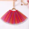 Jupes femmes couleur bonbon multicolore Tutu soutien demi corps bouffant coloré petite jupe courte taille élastique maille gonflée