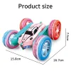 Bilar 2.4G RC Stunt Car Children Double Sided Flip Remote Control Car 360 Degree Rotation Off Road RC Drift Cars For Pink Girls Toys