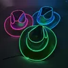 Berets Wireless Disco Glow LED Colorful Men's Cowboy Hat Bar Party Supplies Flashing Neon Light Knight Western