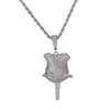 Nya Rose Flower Petals Necklace Pendant med repkedja Iced Out Cubic Zircon Bling Men Hip Hop Jewelry273n