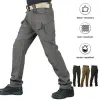 Pants Men's Warm Fleece Pants Soft Shell Outdoor Waterproof Hiking Tactical Pants Fishing Hiking Jogger Overalls Thickened Solid Color