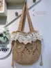 Shopping Bags Hook Floral Hollowed-Out Lace Bucket Bag Sweet Preppy Accessories Shoulder