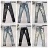 Zwart Paarse Jeans Heren Dames Broek Broek Mode Distressed Ripped Bikers Denim Cargo Voor Mannen Skinny Slim Fit Luxe Gat Ripped Biker Pant